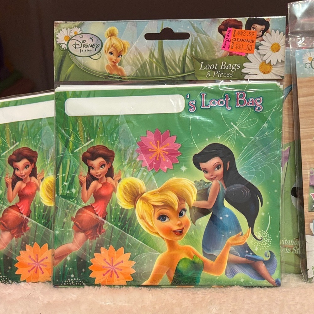 ☘️ BOGO FREE ☘️ Tinker Bell Disney Fairy Invitation and loot bag party Set - Picture 2 of 4